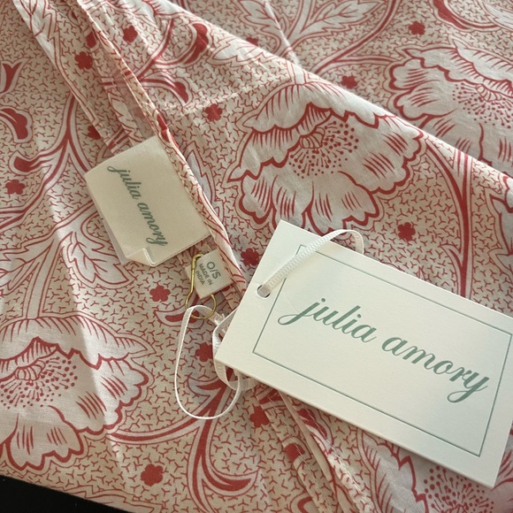 Julia Amory Pink and White Floral Pareo and Husband Shirt Set - Picture 1 of 4
